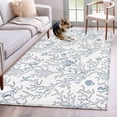 thumbnail image 1 of Summer Washable Area Rugs 4'x6', Retro Ocean Shell Starfish Conch Coral Low Pile Throw Living Room Rug Non-Slip Sturdy Edge Binding Carpet for Indoor Entryway Bedside Kitchen, 1 of 9