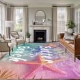 thumbnail image 1 of Summer Washable Living Room Rugs 5'x7', Life Is Better At The Beach Yellow Blue Starfish Low Pile Throw Large Area Rugs Non-Slip Sturdy Edge Binding Carpet for Dining Room Bedside Kitchen, 1 of 9