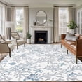 thumbnail image 1 of Summer Washable Living Room Rugs 5'x7', Retro Ocean Shell Starfish Conch Coral Low Pile Throw Large Area Rugs Non-Slip Sturdy Edge Binding Carpet for Dining Room Bedside Kitchen, 1 of 9