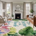 thumbnail image 1 of Summer Washable Living Room Rugs 5'x8', Life Is Better At The Beach Linen Texture Low Pile Throw Large Area Rug Non-Slip Sturdy Edge Binding Carpet for Living Room Kitchen Office, 1 of 9