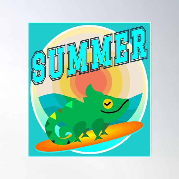 Summer Water Sports Surf Poster Wall Art, Modern Wall Decor, 16x16 UNFRAMED
