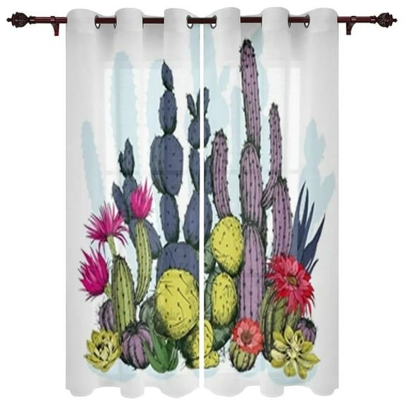 Summer Watercolor Lemon Vintage Window Curtains for Living Room Luxury Bedroom Curtain Kitchen Blinds Drapes Curtains cortinas