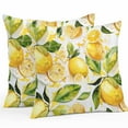 thumbnail image 1 of Summer Watercolor Outdoor Pillow Covers Pack of 2 Yellow Lemon with Leaves Waterproof Throw Pillow Covers Decorative Cushion Cases for Patio Garden Tent Balcony Couch 20x20 inch, 1 of 8