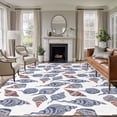 thumbnail image 1 of Summer Watercolor Style Washable Living Room Rugs 5'x7', Gray Ocean Starfish Coral Low Pile Throw Large Area Rugs Non-Slip Sturdy Edge Binding Carpet for Dining Room Bedside Kitchen, 1 of 9