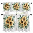 thumbnail image 1 of Summer Watercolor Sunflower Kitchen Curtains Valances and Tiers Set of 3 Yellow Retro Plant Tier Curtains and Valance with Rod Pocket for Small Windows, 27.5"x36", 1 of 9