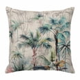 thumbnail image 1 of Summer Watercolor Throw Pillow Cover Tropical Palm Tree Illustration Linen Cotton Linen Cushion Cover Throw Pillow Case with Invisible Zipper for Couch Sofa Bed Chair Car 20x20 Inch, 1 of 14