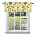 thumbnail image 1 of Summer Watercolor Valance Curtain Yellow Lemon Fruit Leaves Bee Window Valances Rod Pocket Short Curtains Window Treatments for Kitchen Bedroom Bathroom Laundry 60" x 18", 1 of 9