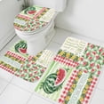 thumbnail image 1 of Summer Watermelon Bathroom Rugs Set Rustic Flowers Fruit Non Slip Absorbent Soft Bath Mats 3 Piece Set with Bathroom Rug, U-Shaped Floor Mat, Toilet Seat Cover Large Size, 1 of 9