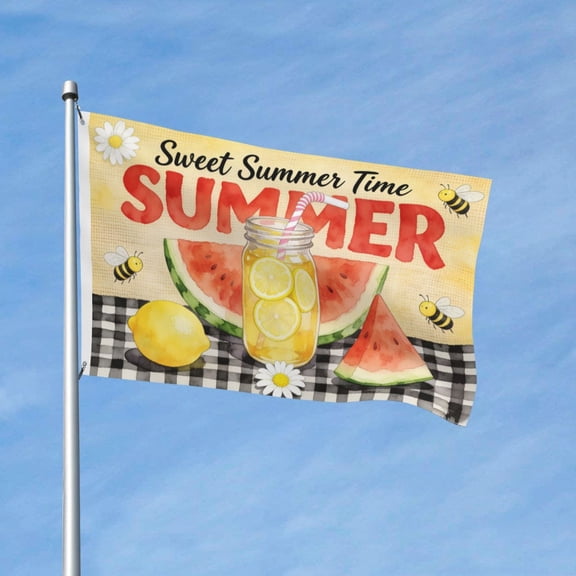 Summer Watermelon Bee Garden Flags for Outside 3x5 Ft Double Sided Large House Flag Sweet Summer Time Watermelon Flags Housewarming Gifts for Women Men Mom Farm Yard Outdoor Patio Decor