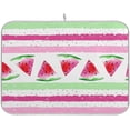 thumbnail image 1 of Summer Watermelon Dish Drying Mat for Kitchen 18"x24" in Watercolor Fruit with Pink Green Stripes Dish Drying Pad Dish Drainer Mats Fast Drying Dish Rack Counter Mats, 1 of 7