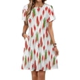 thumbnail image 1 of Summer Watermelon Dress Summer Street Style Dresses Female Short Sleeve Printed Sundress, 1 of 7