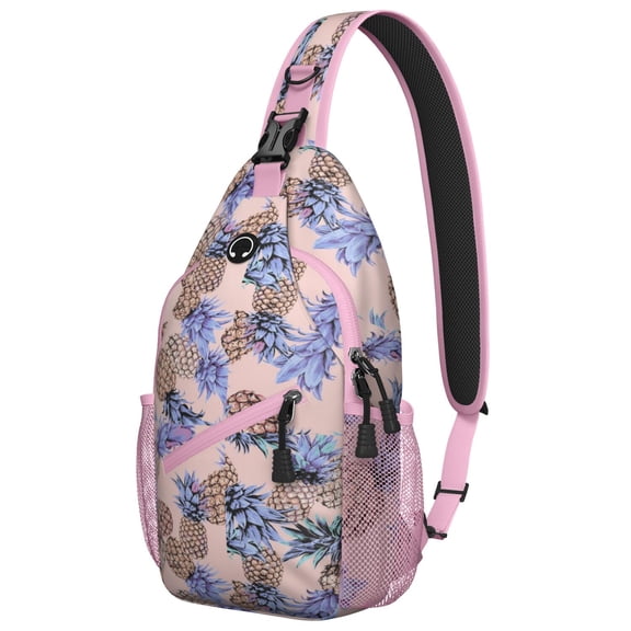 Summer Watermelon Pattern Sling Backpack, Lightweight Crossbody Bag with Cute Tropical Fruit Print, Durable Design with Multi-Layer Storage for Travel and Outdoor Activities
