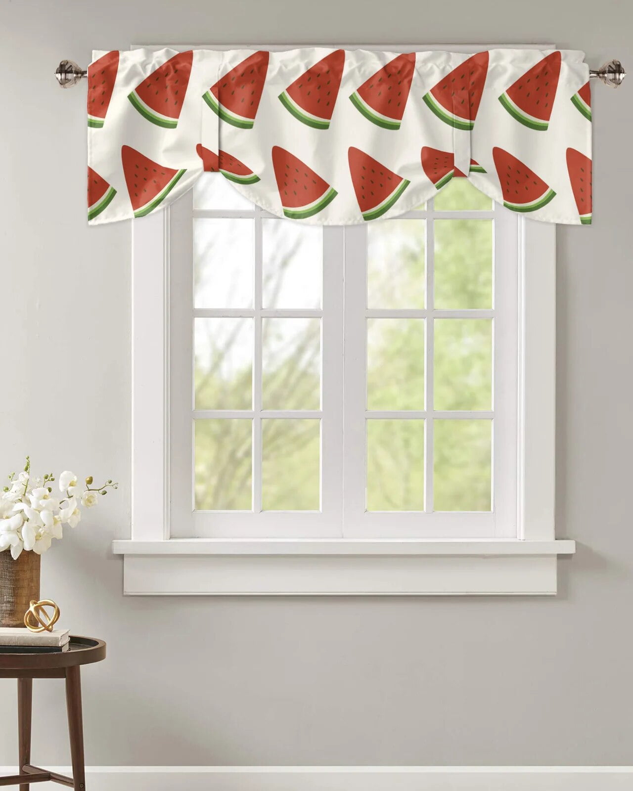 Summer Watermelon Pattern Window Valance Curtain Kitchen Cafe Short