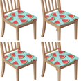 thumbnail image 1 of Summer Watermelon Seat Covers for Dining Room Chairs Set Of 4,Stretch Printed Washable Chair Seat Cover with Elastic Ties and Button,Removable Waterproof Couch Cushion Covers, 1 of 6
