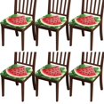 thumbnail image 1 of Summer Watermelon Seat Covers for Dining Room Chairs Set Of 6,Stretch Printed Washable Chair Seat Cover with Elastic Ties and Button,Removable Waterproof Couch Cushion Covers, 1 of 6