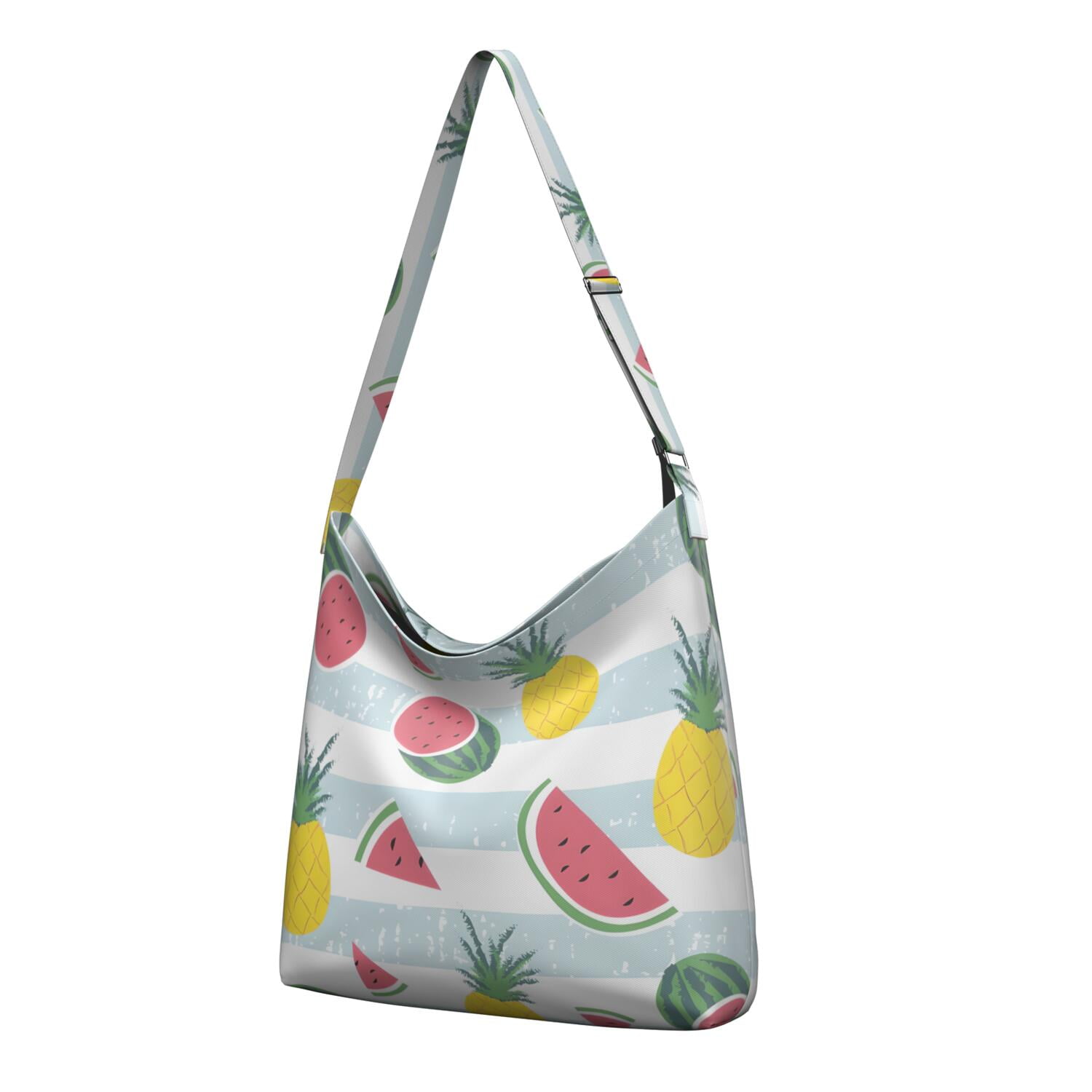 Summer Watermelon Tote Bag for Women | Fashionable Geometric Print Work Bag | Adjustable Strap & Multi-Pocket Organization | Travel & Office Use