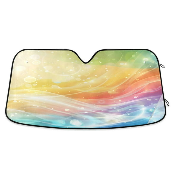 Summer Wave Car Windshield Sun Shade Foldable Car Front Window Visor Heat and UV Protection 53x23.5