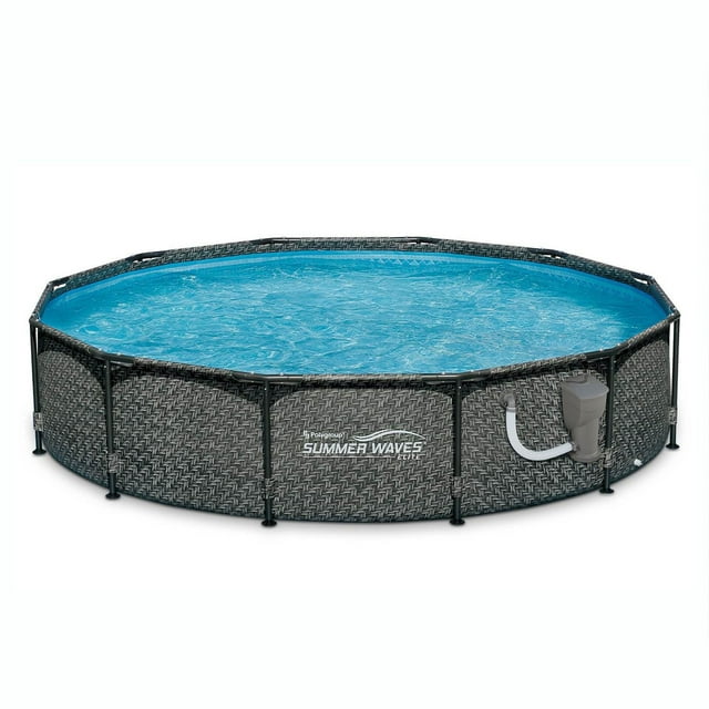 Summer Waves 12' Quick Set Round Frame Above Ground Swimming Pool with ...