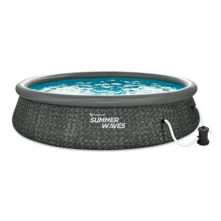 Summer Waves 14 x 3 Ft Quick Set Above Ground Pool with Pump and Ladder