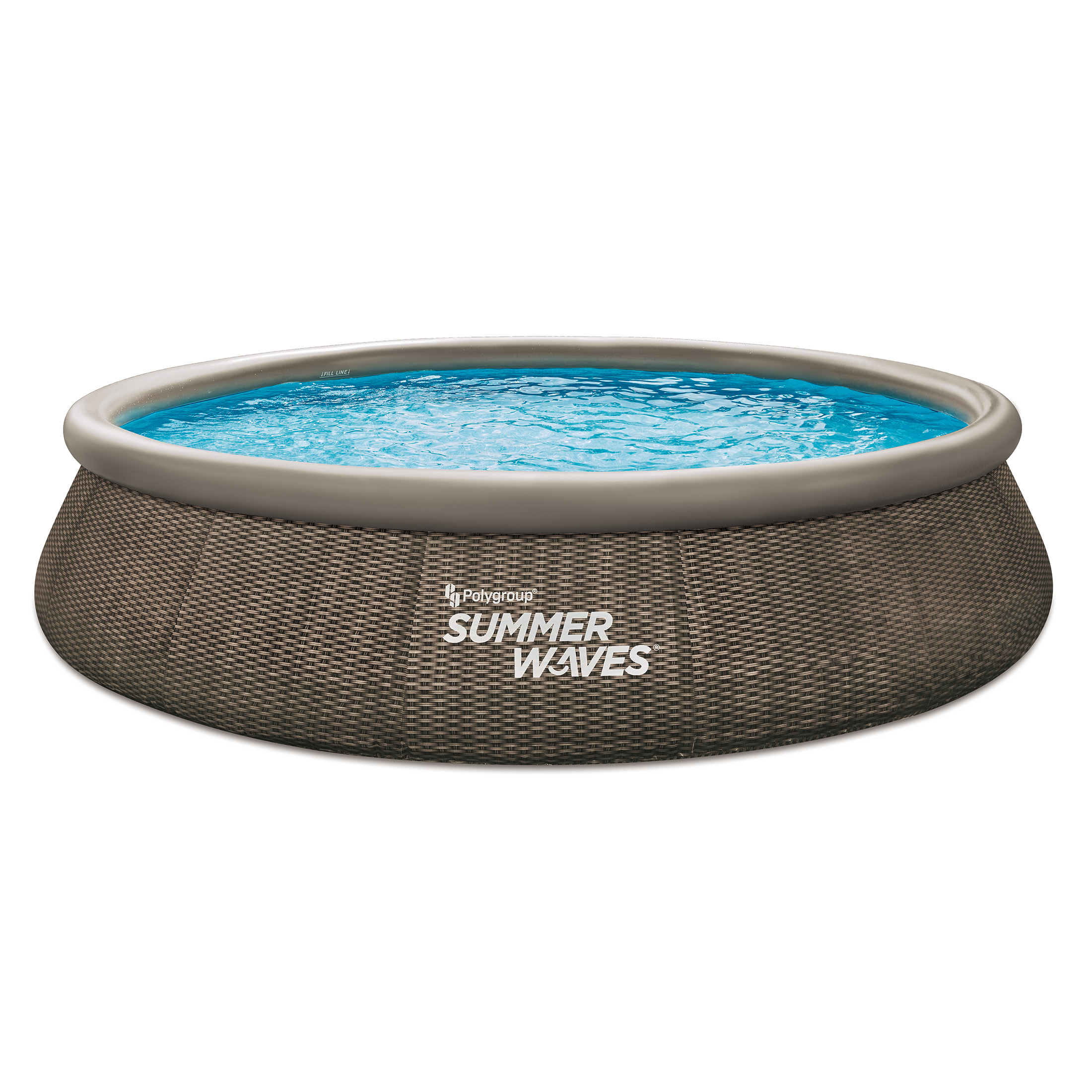 Summer Waves 15 ft Dark Double Rattan Quick Set Pool, Round, Ages 6+, Unisex - image 1 of 5