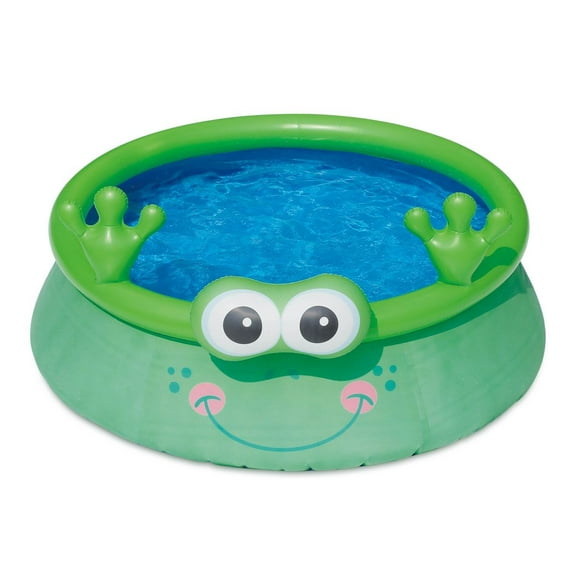 Summer Waves 6ft x 20in Inflatable Frog Character Quick Set Pool, Green