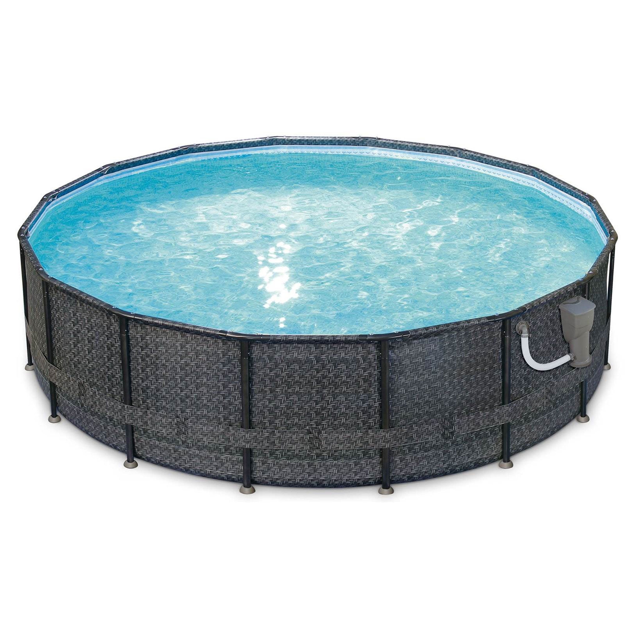Summer Waves Elite Above Ground Round Frame Swimming Pool Set with Pump
