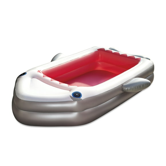 Summer Waves Inflatable Shark Family Pool, Rectangular, Gray, Ages 3+, Unisex