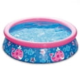 thumbnail image 1 of (Open Box) Summer Waves Quick Set 5ft x 15in Round Inflatable Ring Kiddie Pool, Pink Whale, 1 of 4