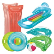 Summer Waves Summer Pool Float Inflatable Set, for Adults, Unisex