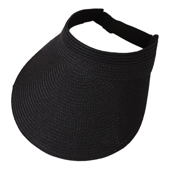 Summer Weave Sun Visor Adjustable Hat Wide Brim UV Protection Breathable Foldable Men Women Outdoor Beach Cycling Fishing Hollow Top Hat