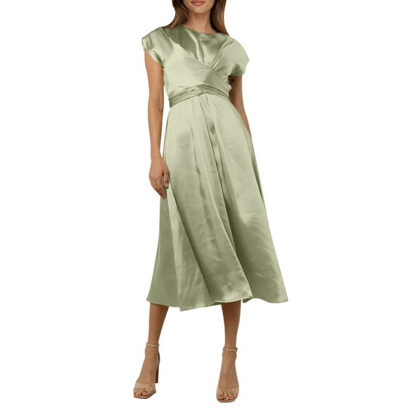 Summer Wedding Guest Dresses for Women Sleeveless Lace Senior Sense Satin Temperament Elegant Light Evening Dress