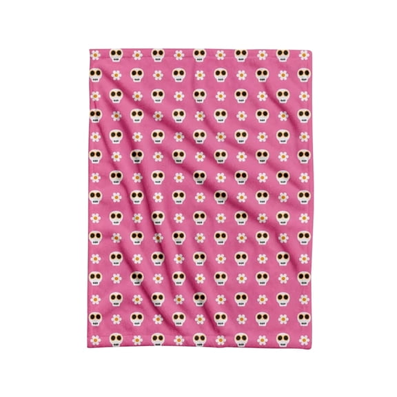 Summer Ween Oversize Super Soft Lint Throw Blankets Summer Patio Pool Halloween Throws Pinky Skull Flower Patterns Comfortable Blanket