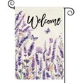 thumbnail image 1 of Summer Welcome Floral House Flag Spring Summer Florals Leaves Double Sided Large Yard Flag Heavy Duty Seasonal Flowers Butterfly Outdoor Outside Patio Decoration 12.5 x 18Inch, 1 of 6