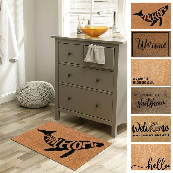 Summer Welcome Mat with Non-Slip Backing and High Absorbency for Front Door Entrance, Durable Waterproof Indoor Outdoor Rug for Home, Porch, and Patio Use NAJKZA | Color