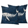thumbnail image 1 of Summer Whale Outdoor Waterproof Pillow Covers, Ocean Vintage Wooden Grain Blue Decorative Square Throw Pillowcase Sofa Cushion Sham for Patio/Couch/Chair, 18"x18" 2 Pack, 1 of 8