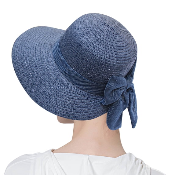 Summer Wide Brim Straw Beach Hat For Women Foldable Ladies Sun Cap