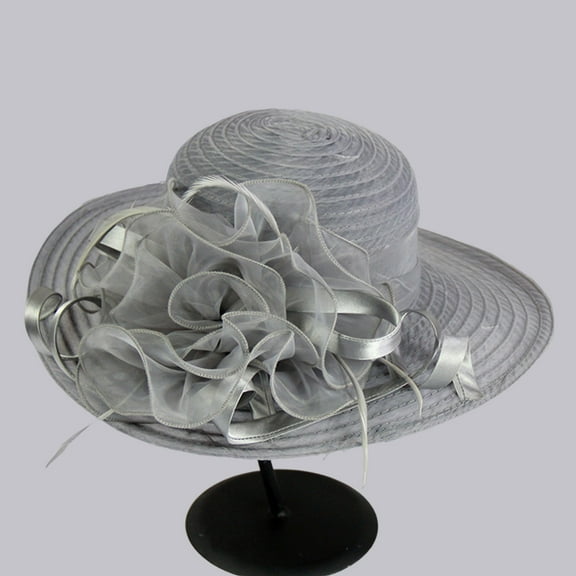 Summer Wide Brim Straw Hat with Flowers - Foldable Uv Protection for Beach Vacation Clearance, Yubnlvae Spring Summer Mesh Sunshade Hat Flower , Grey, One Size