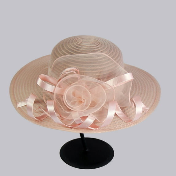 Summer Wide Brim Straw Hat with Flowers - Foldable Uv Protection for Beach Vacation Clearance, Yubnlvae Spring Summer Mesh Sunshade Hat Flower , Khaki, One Size