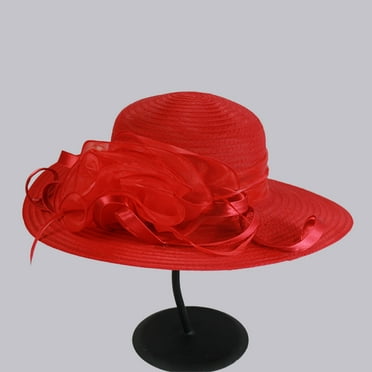 Summer Wide Brim Straw Hat with Flowers - Foldable Uv Protection for Beach Vacation Clearance, Yubnlvae Spring Summer Mesh Sunshade Hat Flower , Red, One Size