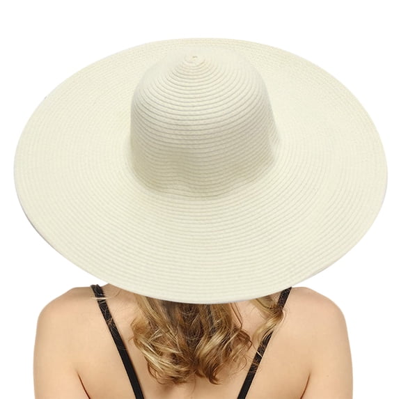 Summer Wide Brim Straw Hat For Women Beach Foldable Ladies Sun Cap