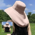 thumbnail image 1 of Summer Wide Brim Sun Hat With Cape For Women Fedora Women Hat Track Hats for Women Fedora Hat for Men Bent Visor Large Visor Hats for Women Solar Roller Hat Rude Hat Tennis Hat Girls for Women Beach, 1 of 3