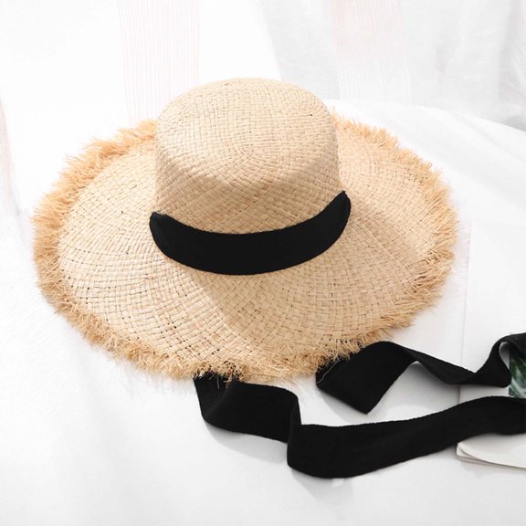 Summer Wide Brim Sun Hat For Women Adjustable Straw Beach Hat Vacation Accessory For Travel And Outdoor Activities Outdoor Work Hat Girly Hats for Women Sunhats Pool Hats Beach Women Large Visors for