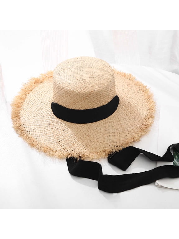 Summer Wide Brim Sun Hat For Women Adjustable Straw Beach Hat Vacation Accessory For Travel And Outdoor Activities Outdoor Work Hat Girly Hats for Women Sunhats Pool Hats Beach Women Large Visors for