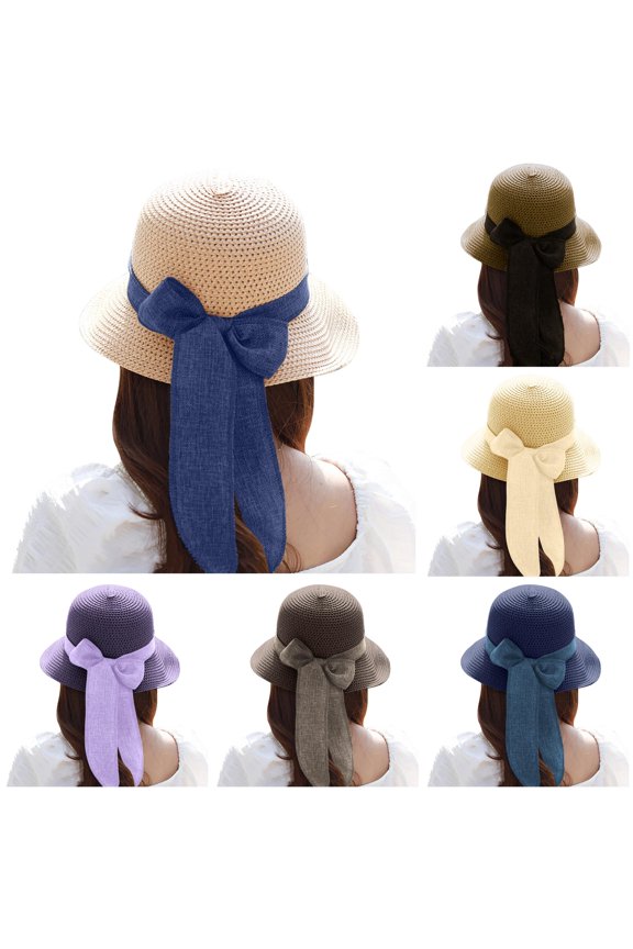 Summer Wide Brim Sun Hat for Beach Travel Visor Mud Hens Hats