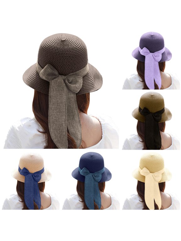 Summer Wide Brim Sun Hat for Beach Travel Visor Mud Hens Hats