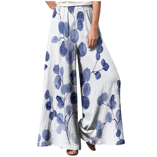 Summer Wide Leg Pants for Women High Waisted Palazzo Pants Casual Lounge Beach Work Business