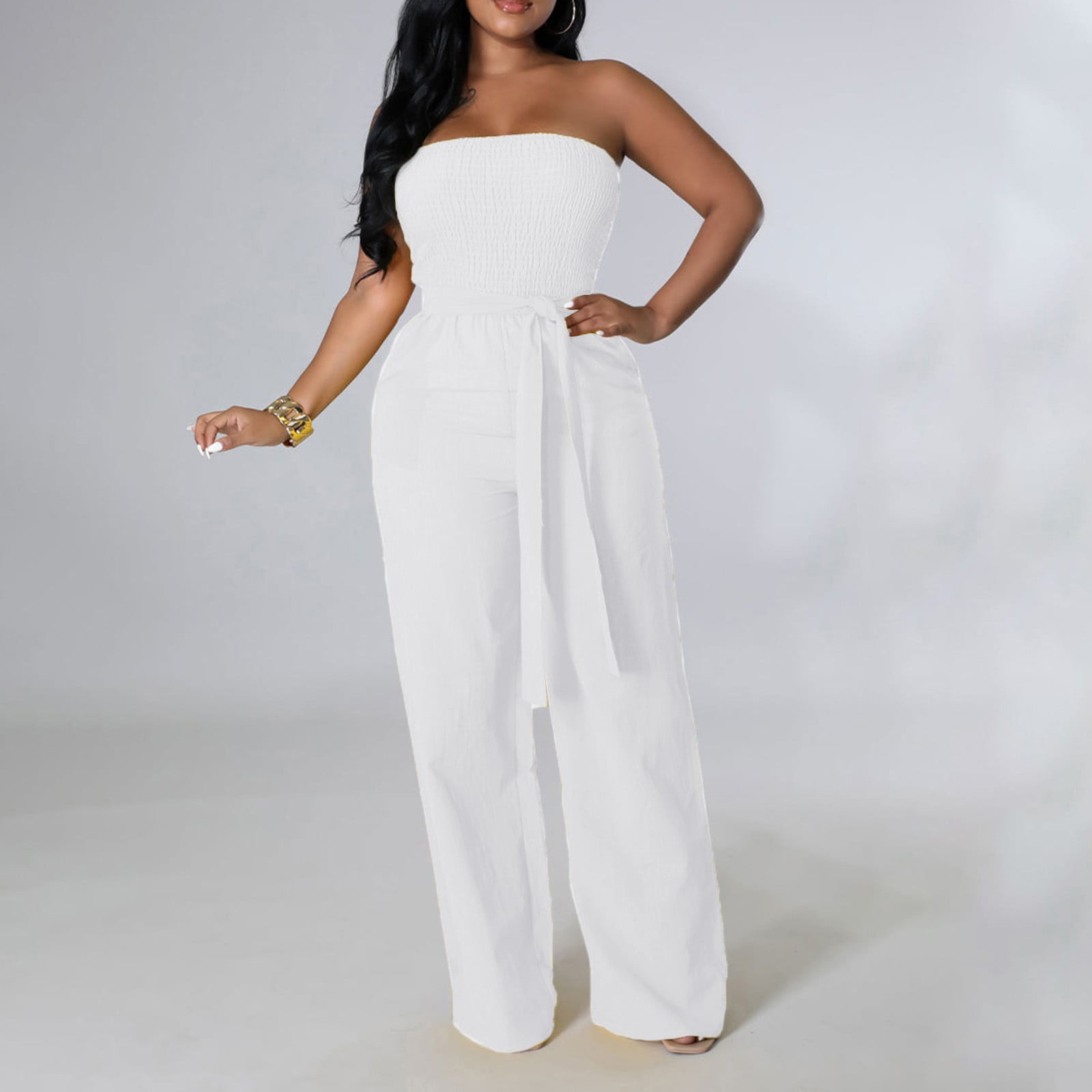 Elegant Solid Color Off-the-shoulder Jumpsuit