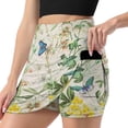 thumbnail image 1 of Summer Wild Plants Yellow Flowers And Butterflies Women's Shorts Non-Slip Single Pocket A-line Trouser Skirt Summer Shorts Casual Shorts for Women, 1 of 7