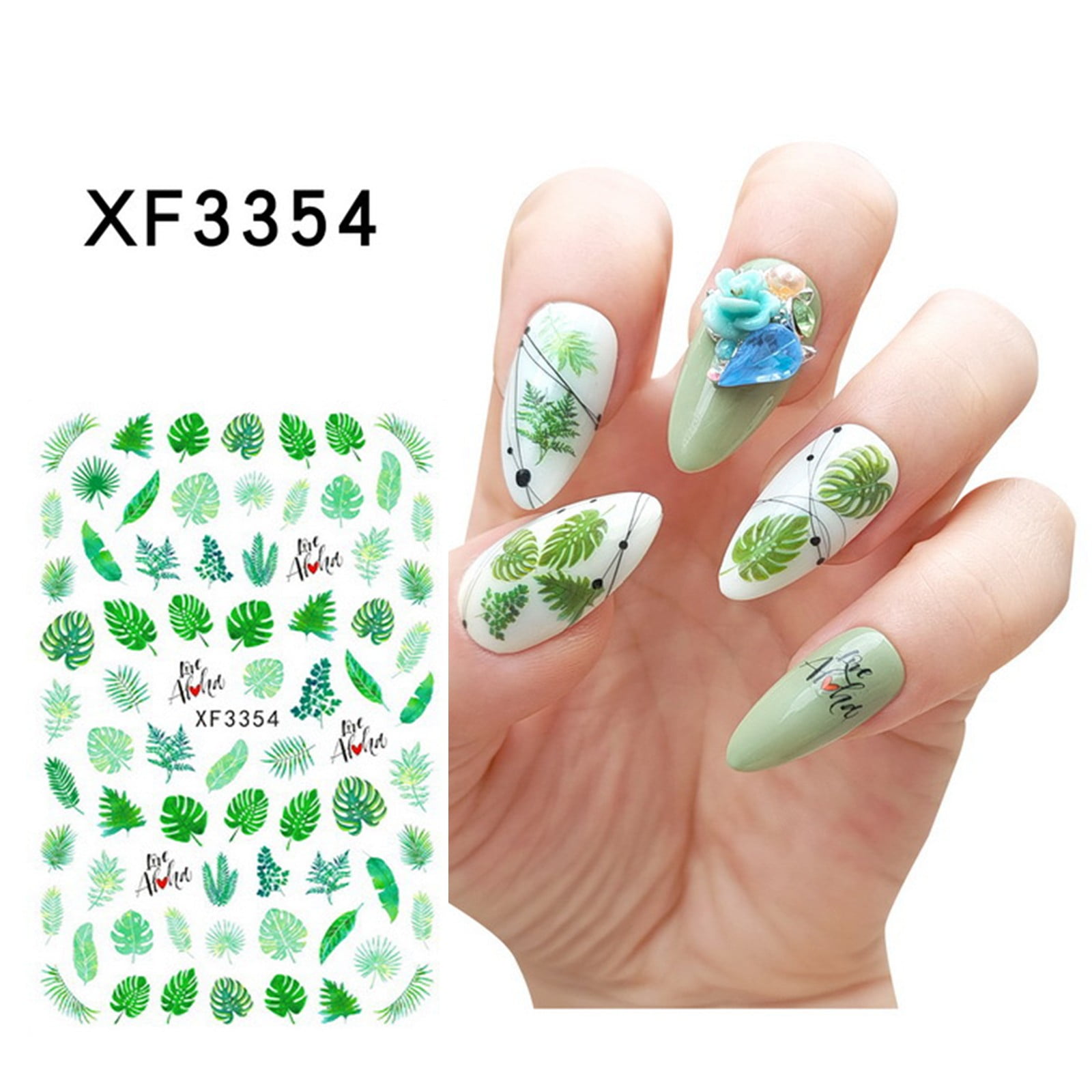 Summer Wind Water Grass Sticker Cactus Sticker Nail Tattoo Sticker Nail ...