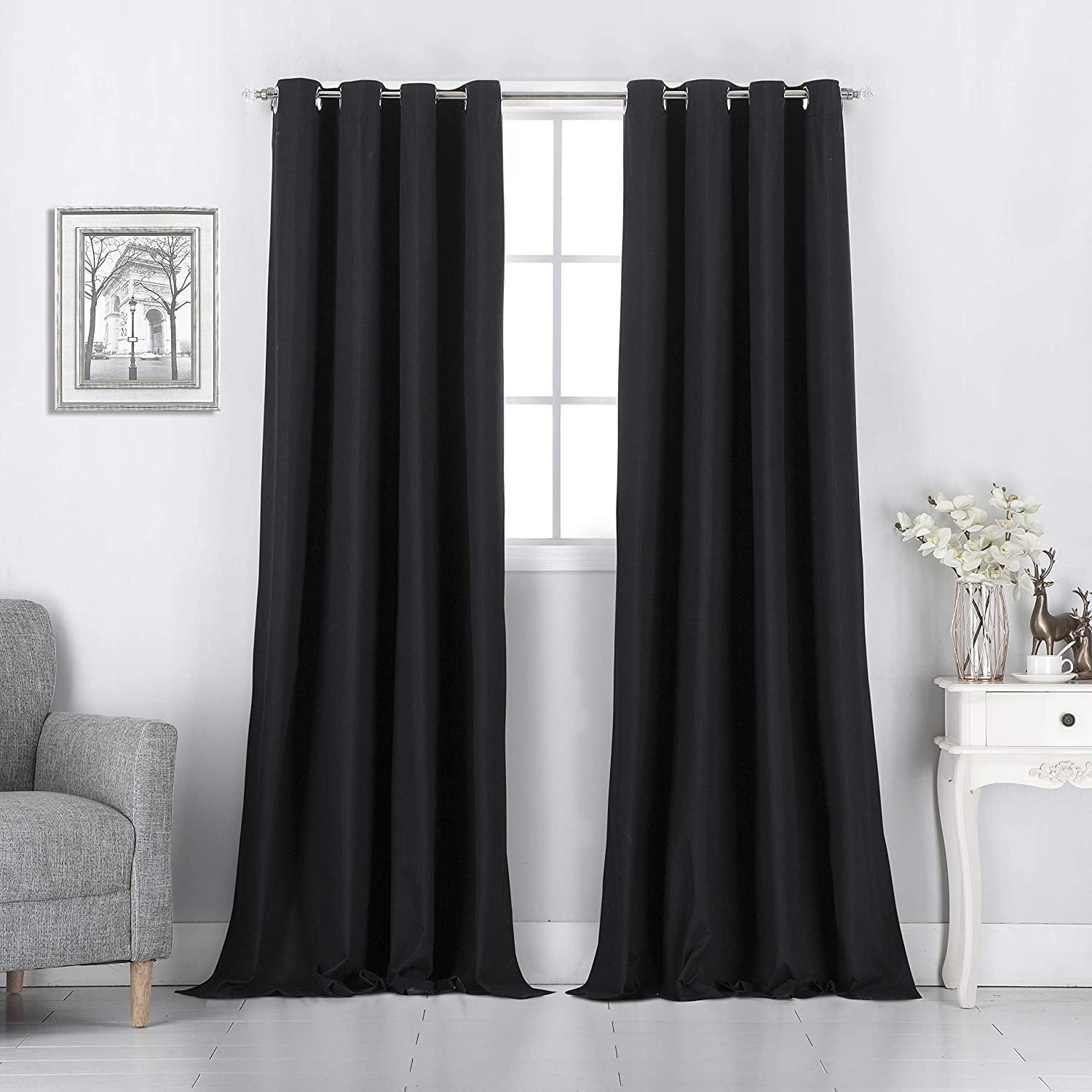 Summer/Winter Thermal Insulated Solid Grommet Blackout Curtains/Drapes ...